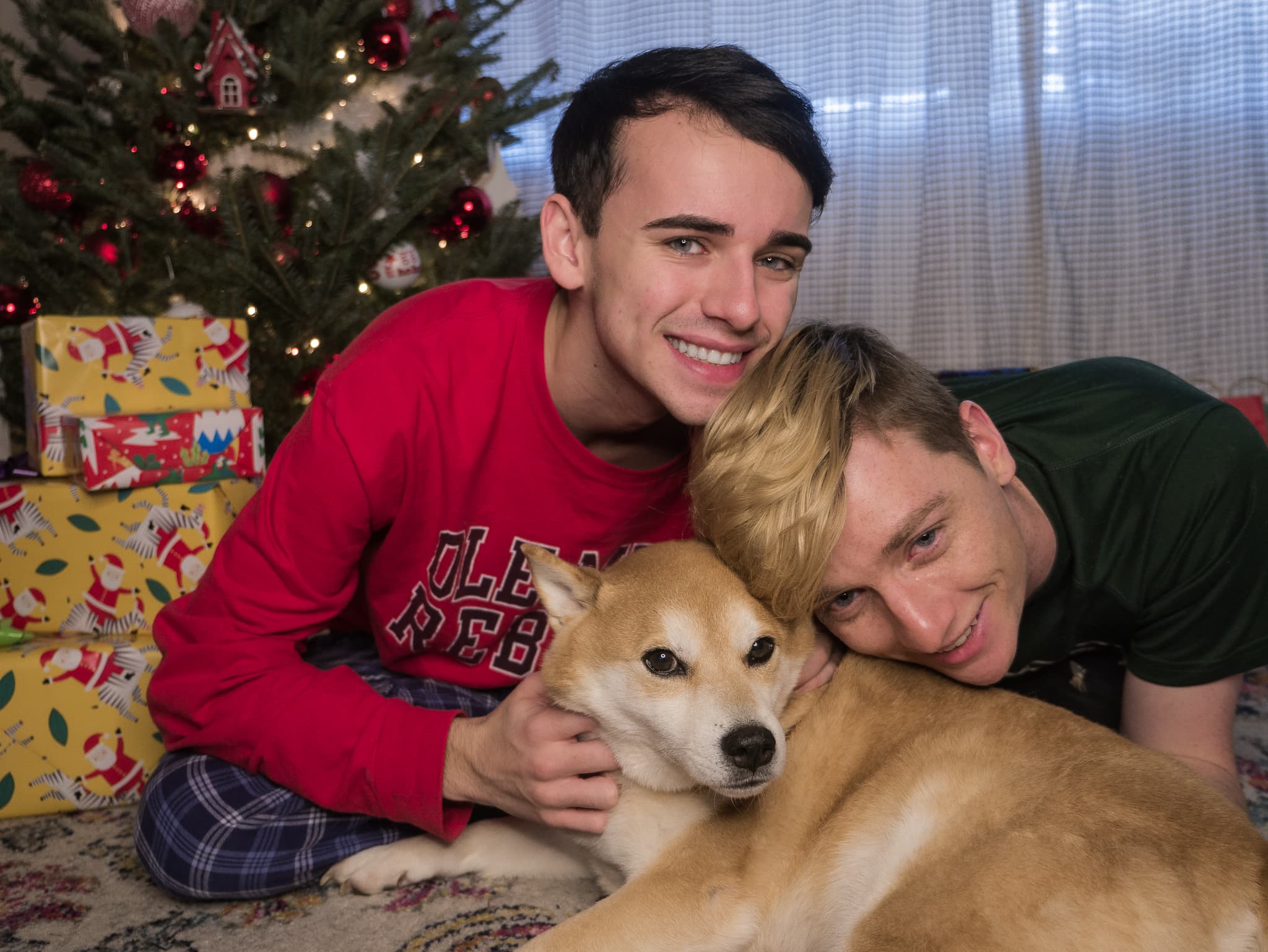 Family photo of Parker, Sam, and Niko